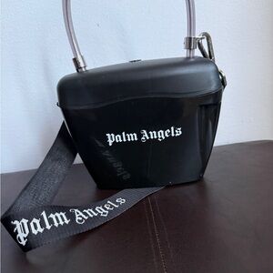 Palm Angels Black Crossbody Bag with Logo Strap